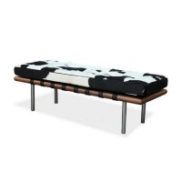 Cowhide Barcelona Style Bench
