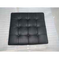 Black Barcelona Ottoman Cushion In Full Grain Leather