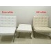 Off White Barcelona Chair With Ottomanin Italian Leather in Standard grade